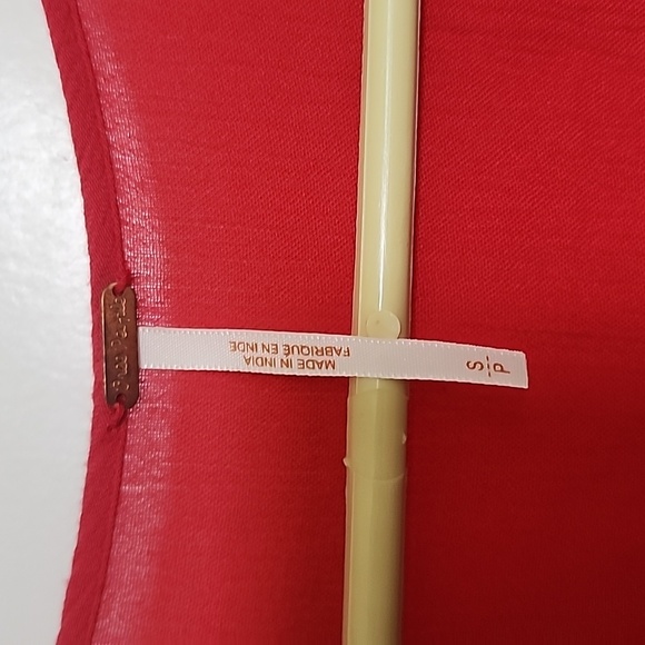 Free People Womens Cora Boho Embroidered Mini Dress Size Small Red Orange - Picture 4 of 10